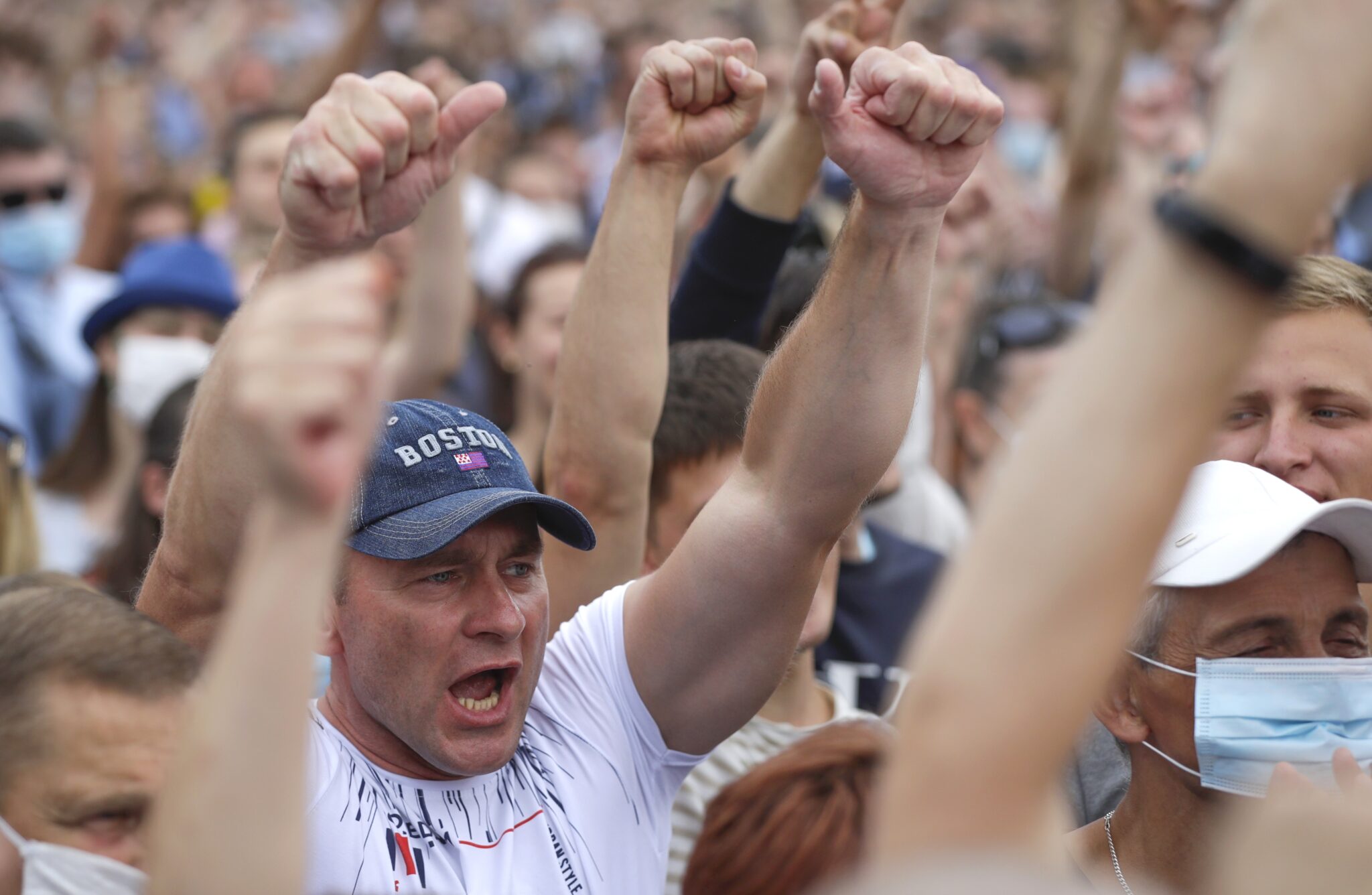 Участники митинга в поддержку Светланы Тихановской. Фото Sergei Grits/AP/Scanpix/Leta