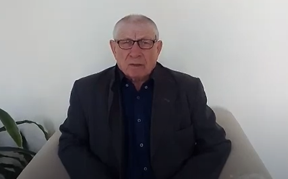 Владимир Бесхлебный. Скриншот видеовыступления пенсионера