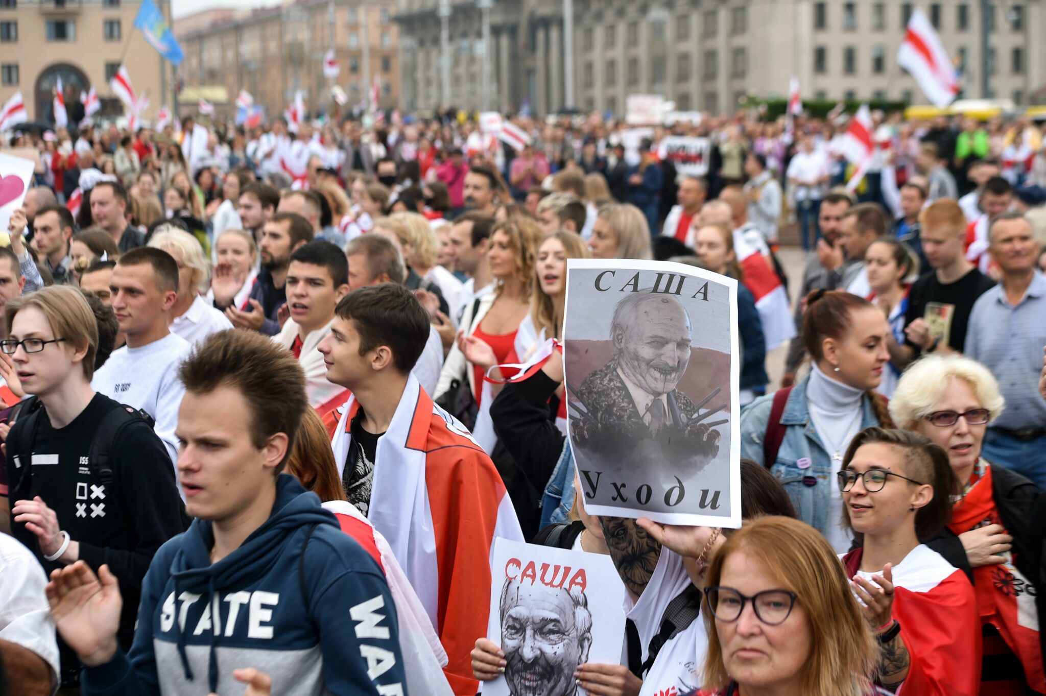 Марш новой Беларуси в Минске, 23 августа. Фото Sergei GAPON / AFP/Scanpix/Leta