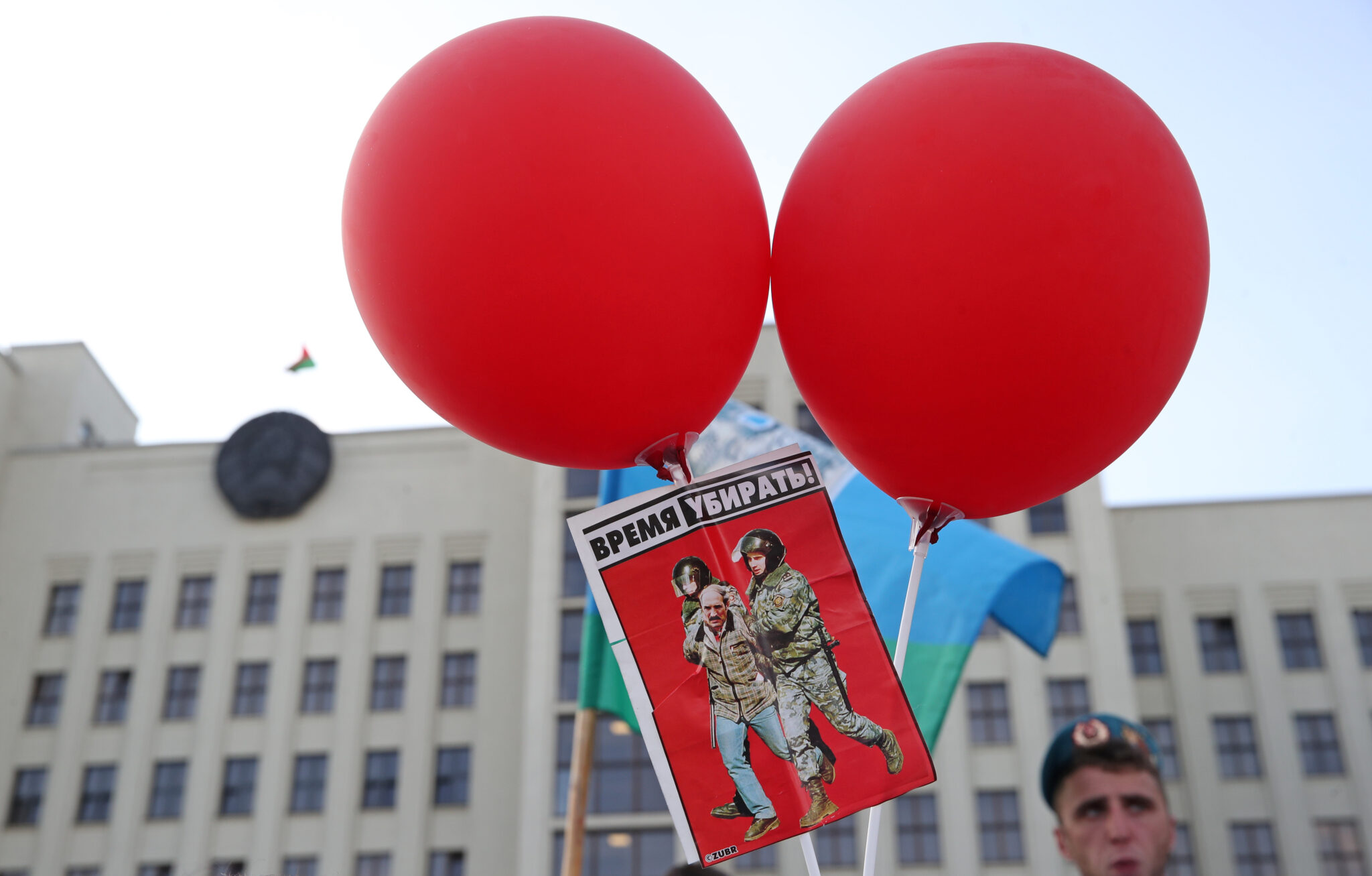 Воздушные шары на акции протеста в Минске. Фото Natalia Fedosenko / TASS / Scanpix / Leta