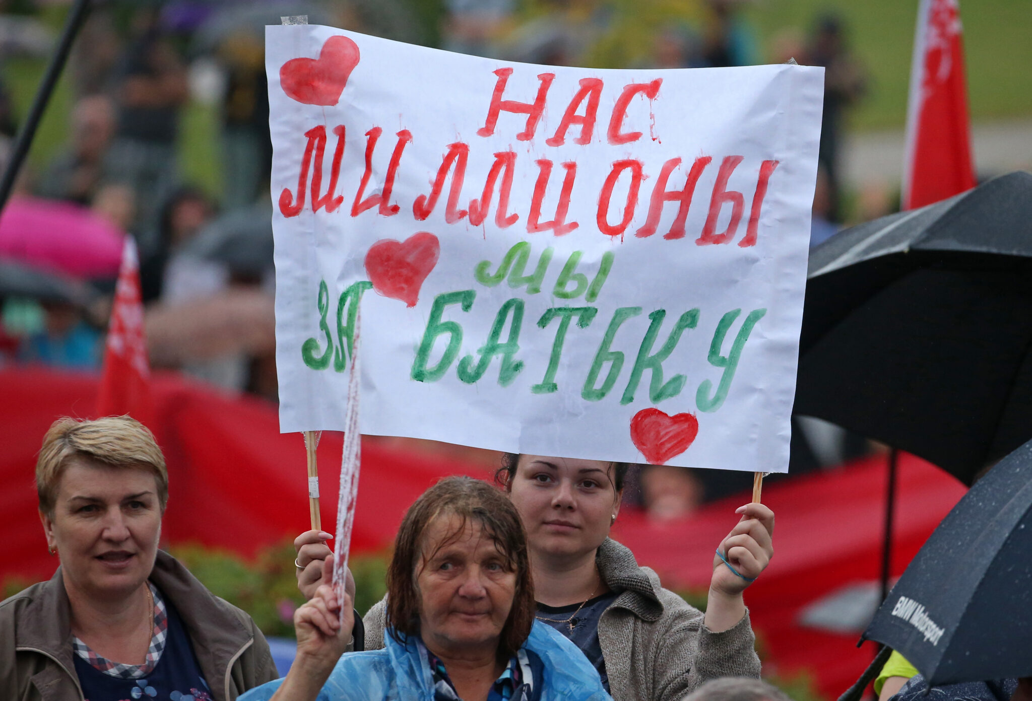 Участники митинга в поддержку Лукашенко. Фото Natalia Fedosenko / TASS / Scanpix / Leta