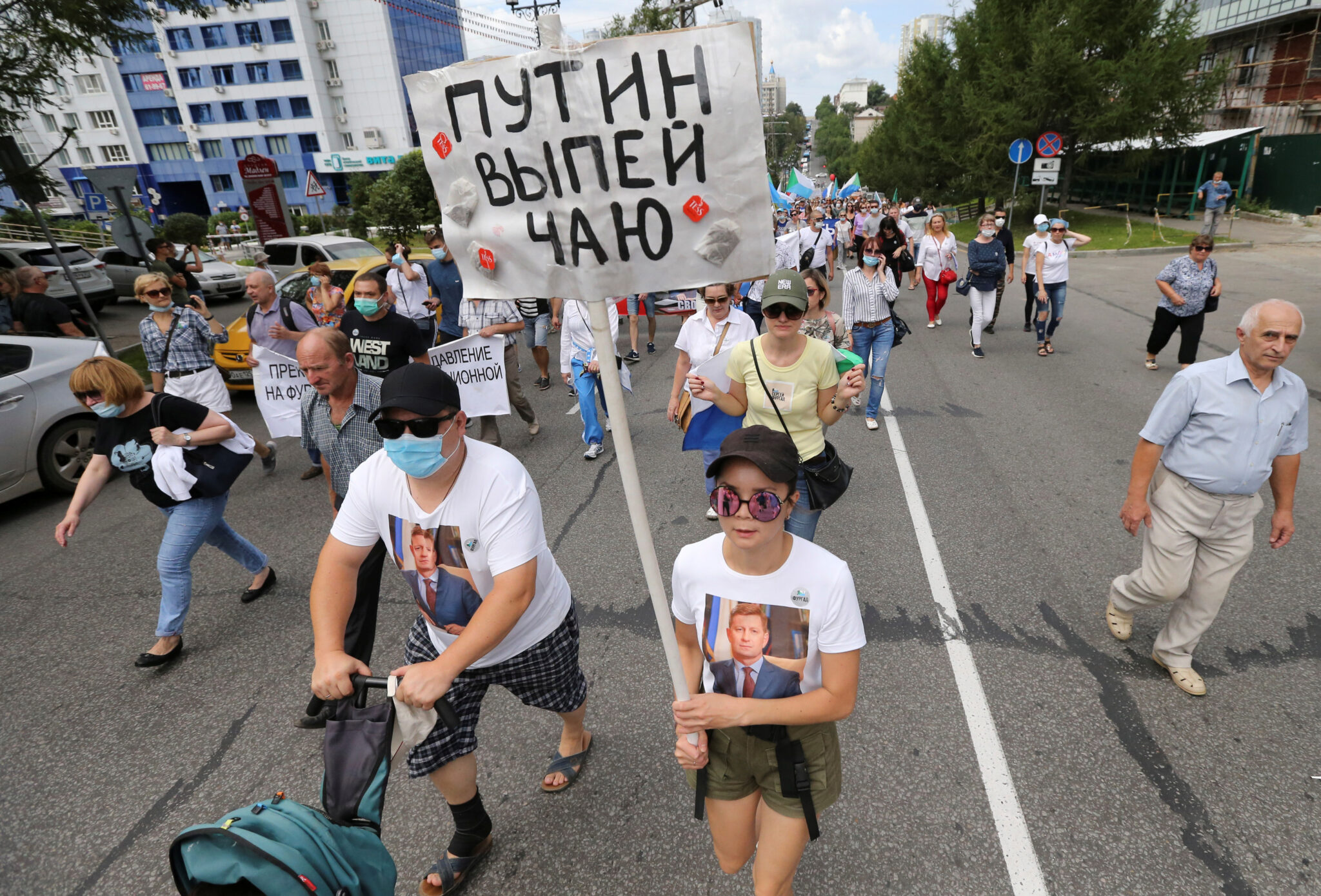 Протесты в Хабаровске 22 августа 2020 года. Фото  REUTERS/Evgenii Pereverzev/Scanpix/Leta