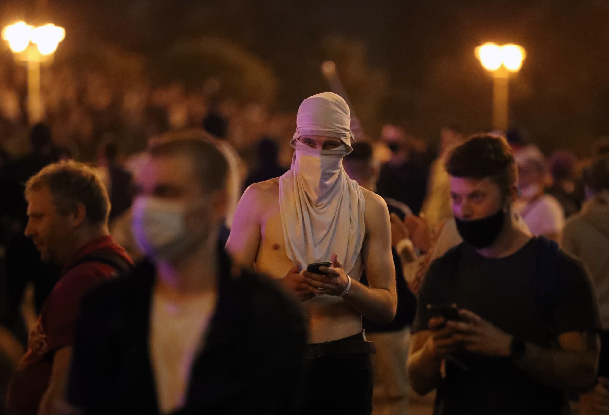 Протесты в Минске в ночь на 10 августа. Фото TATYANA ZENKOVICH/EPA/Scanpix/Leta