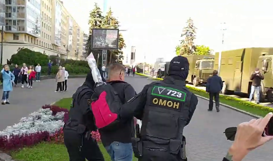 Задержания в Минске 20 сентября. Скриншот видео Tut.by