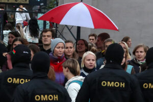 Акция в поддержку Колесниковой в Минске. Фото Valery Sharifulin/TASS/Scanpix/Leta