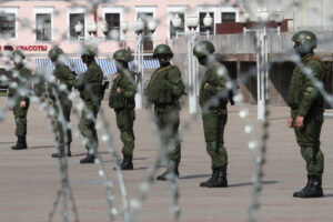 Силовики в Минске. Фото Valery Sharifulin/TASS/Scanpix/Leta