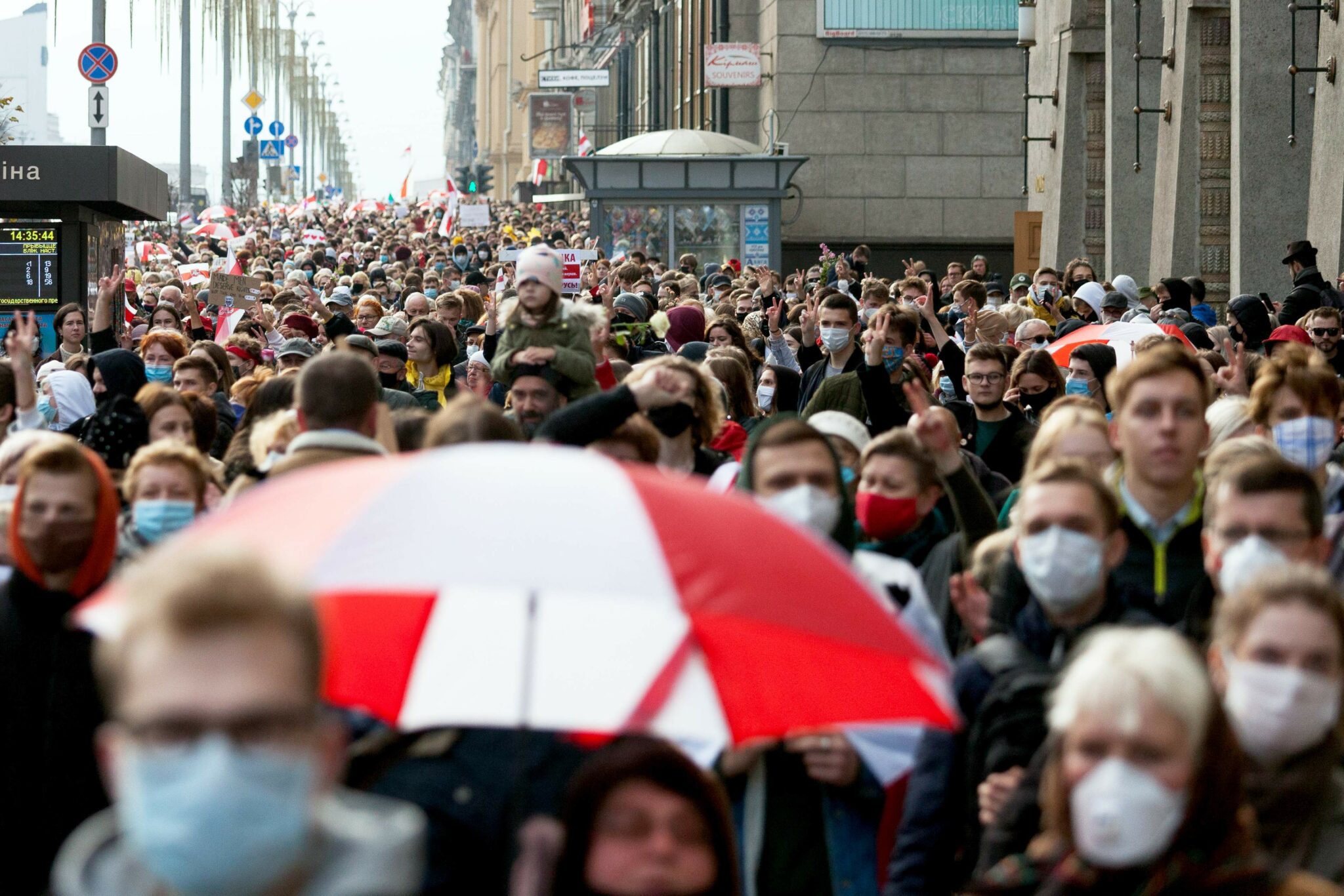 Акция протеста в поддержку общенациональной забастовки в Беларуси. Фото Stringer / AFP/Scanpix/Leta