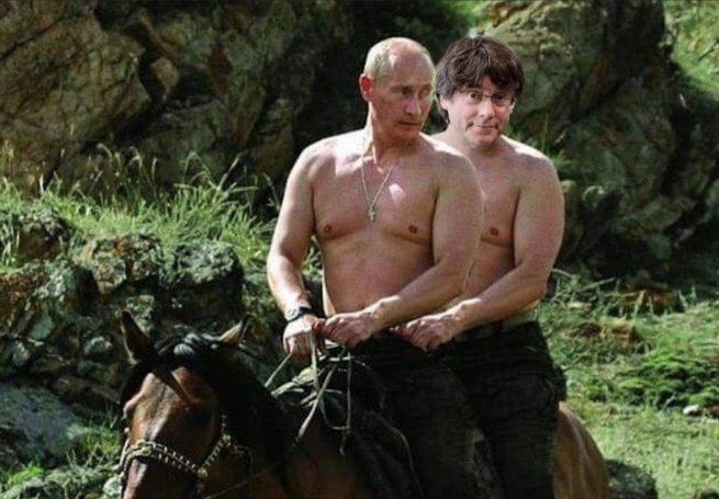 Мем на Путина и Пучдемона. Фото Twitter @MiquelMagnum