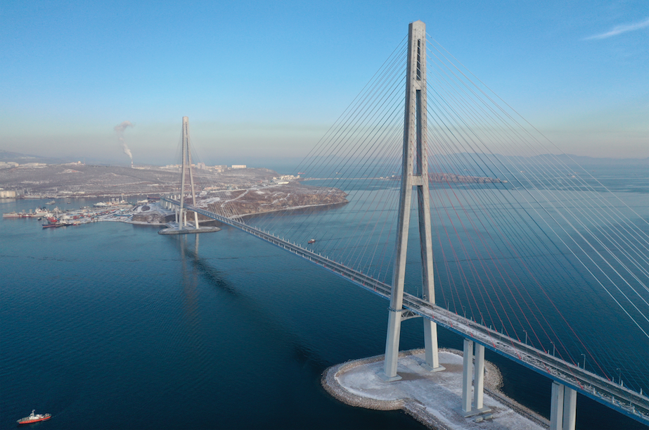 Мост, соединяющий Владивосток и остров Русский. Фото Viktor Gokhovich/TASS/Scanpix/Leta
