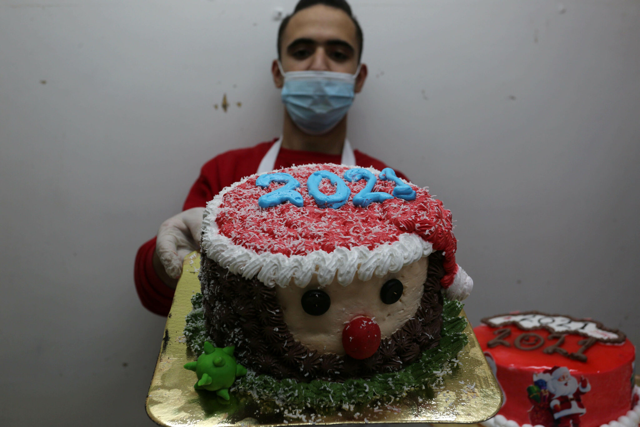 Торт с изображением Санта-Клауса. Фото Ashraf Amra/APA Images via ZUMA Wire/Scanpix/Leta