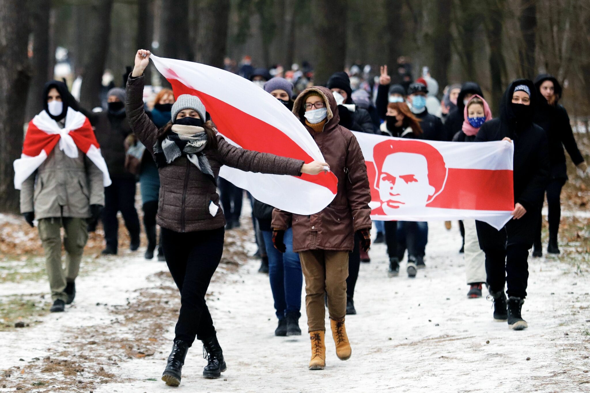 Акция протеста в Минске. Фото STRINGER / AFP/Scanpix/Leta
