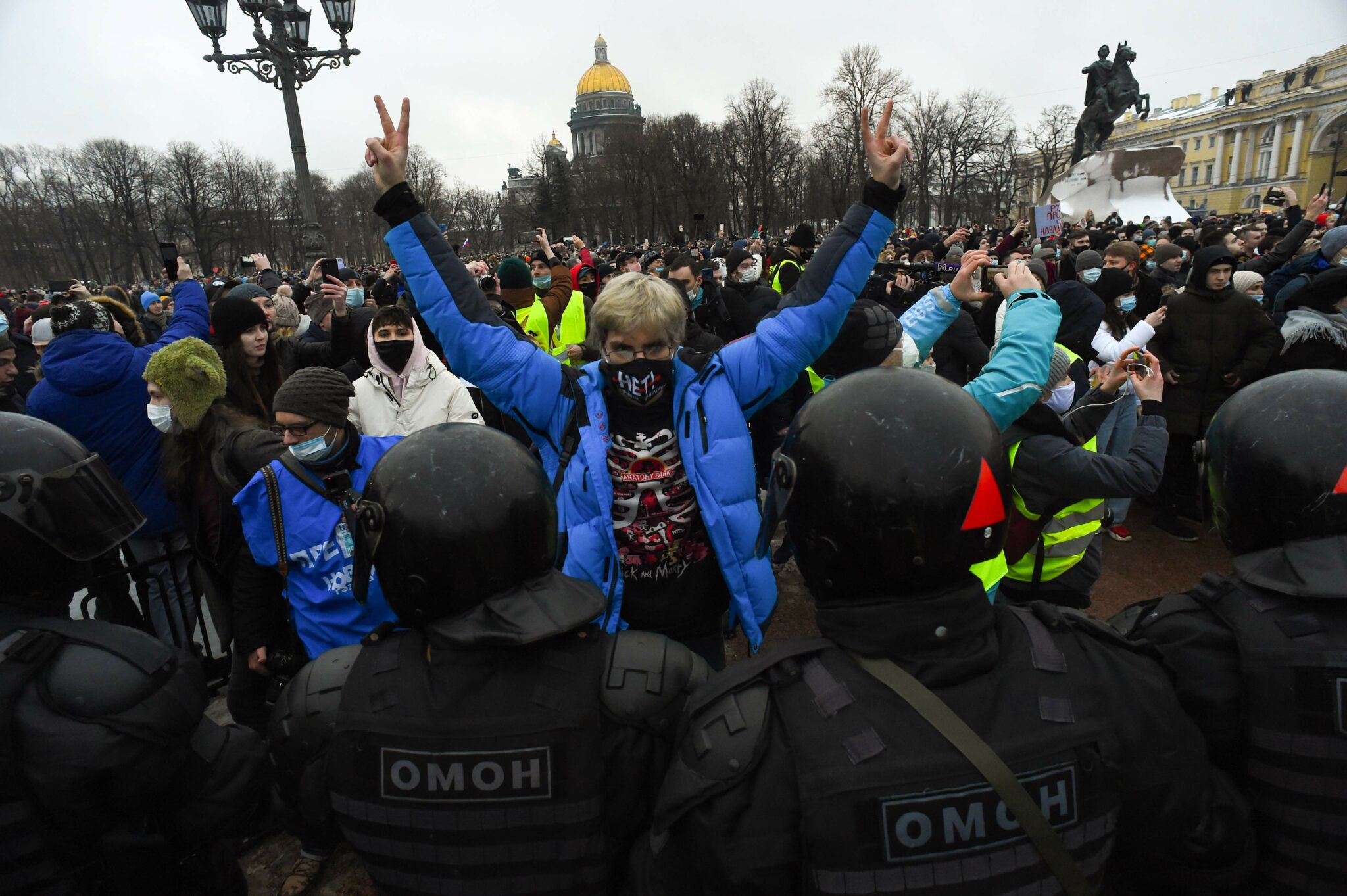 Акция протеста в поддержку Навального в Санкт-Петербурге. Фото Olga MALTSEVA / AFP/Scanpix/Leta