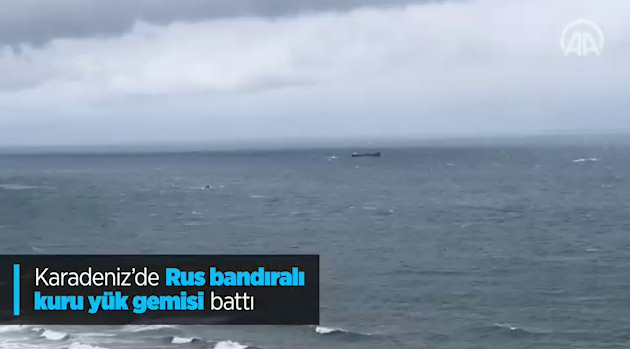 Сухогруз "Арвин" у берегов Турции. Скриншот видео Anadolu