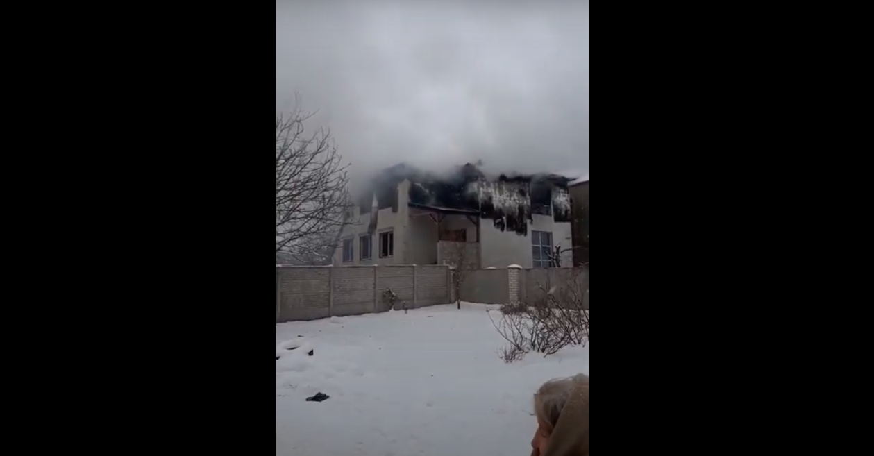 Сгоревший дом престарелых в Харькове. Скриншот видео YouTube УНИАН 