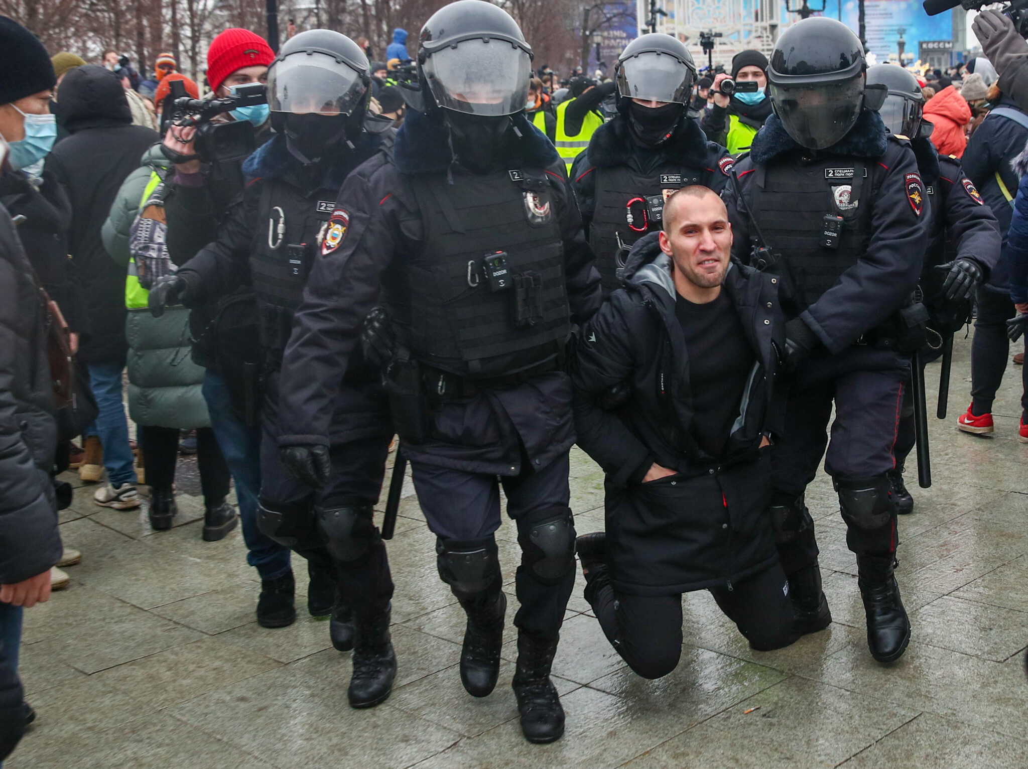 Задержание на акции в Москве. Фото Sergei Bobylev / TASS / Scanpix / Leta