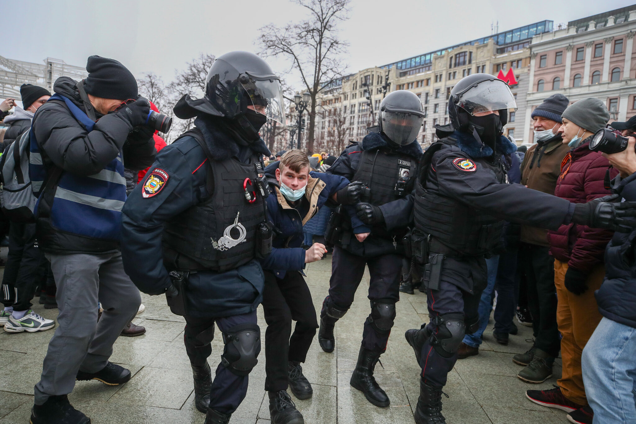 Задержание мужчины в Москве. Фото TASS / Scanpix / Leta