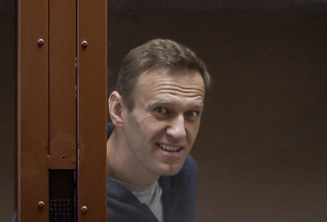 Алексей Навальный на заседании суда 12 февраля. Фото EPA/BABUSHKINSKY DISTRICT COURT PRESS SERVICE/Scanpix/Leta