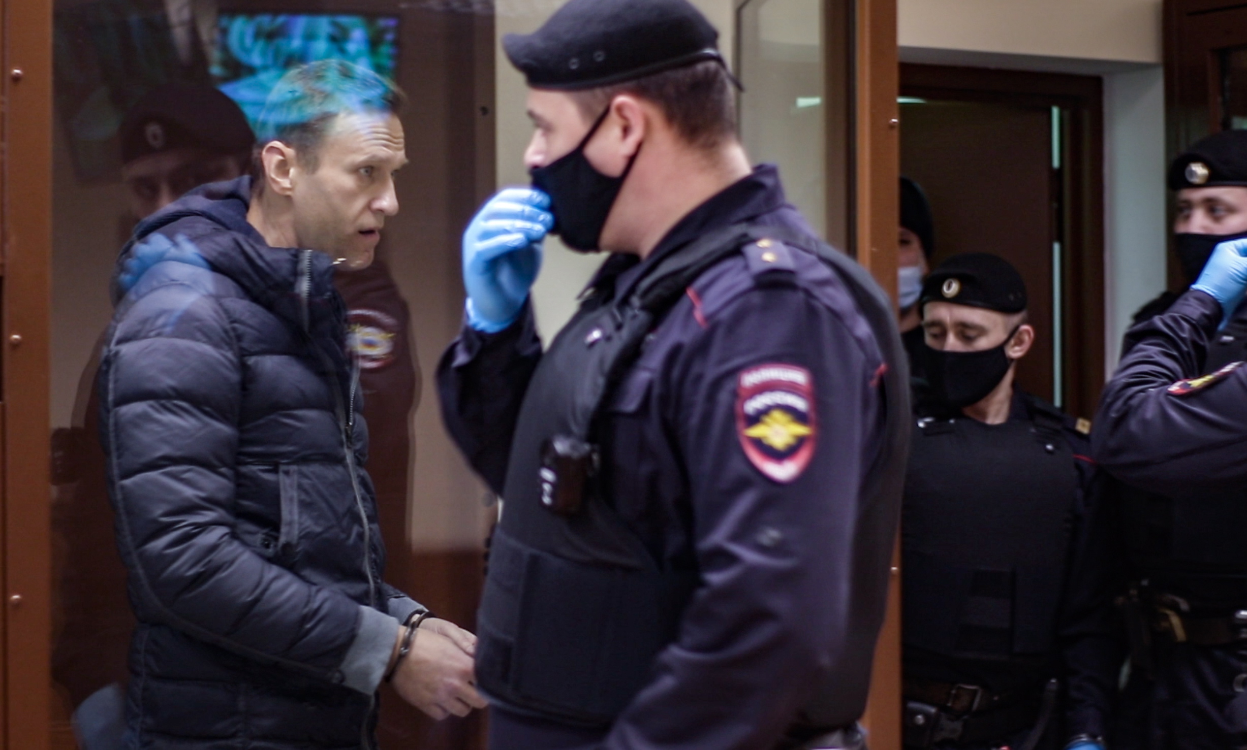 Алексей Навальный на заседании суда 12 февраля. Фото EPA/BABUSHKINSKY DISTRICT COURT PRESS SERVICE/Scanpix/Leta