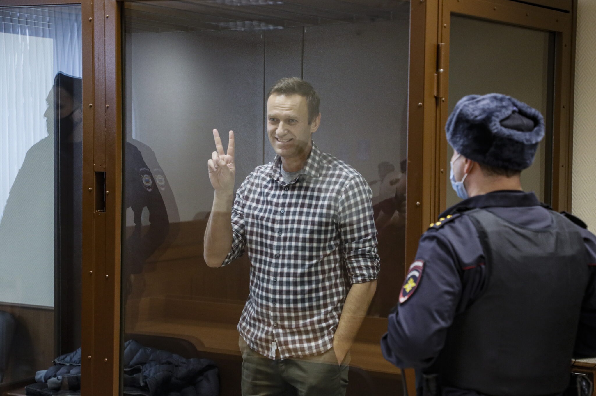 Алексей Навальный в суде 20 февраля. Фото  EPA/YURI KOCHETKOV /Scanpix/Leta