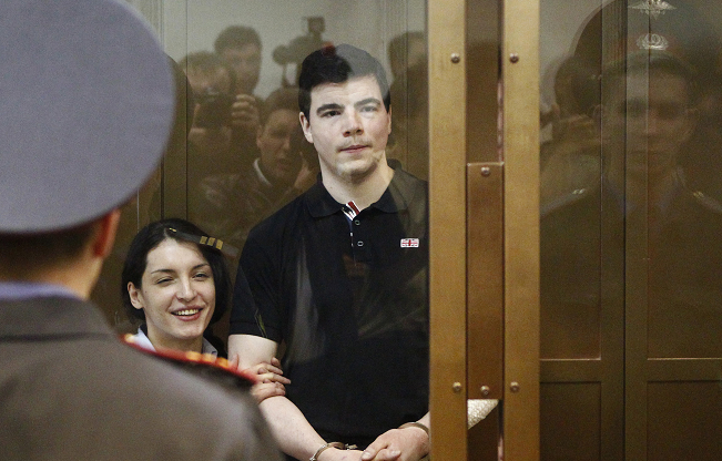 Евгения Хасис и Никита Тихонов в суде перед вынесением приговора. Фото Reuters / Scanpix / Leta