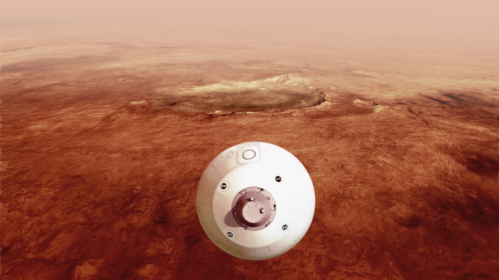Иллюстрация приближения "Персеверанс" к Марсу. Фото AP/Scanpix/Leta