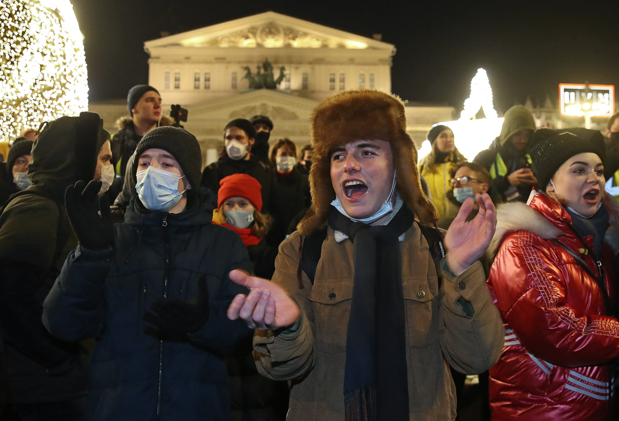 Участники акции в поддержку Алексея Навального в Москве 2 февраля. Фото Valery Sharifulin / TASS / Scanpix / Leta