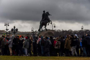 Акция протеста в поддержку Алексея Навального в Санкт-Петербурге. Фото AFP/Scanpix/Leta