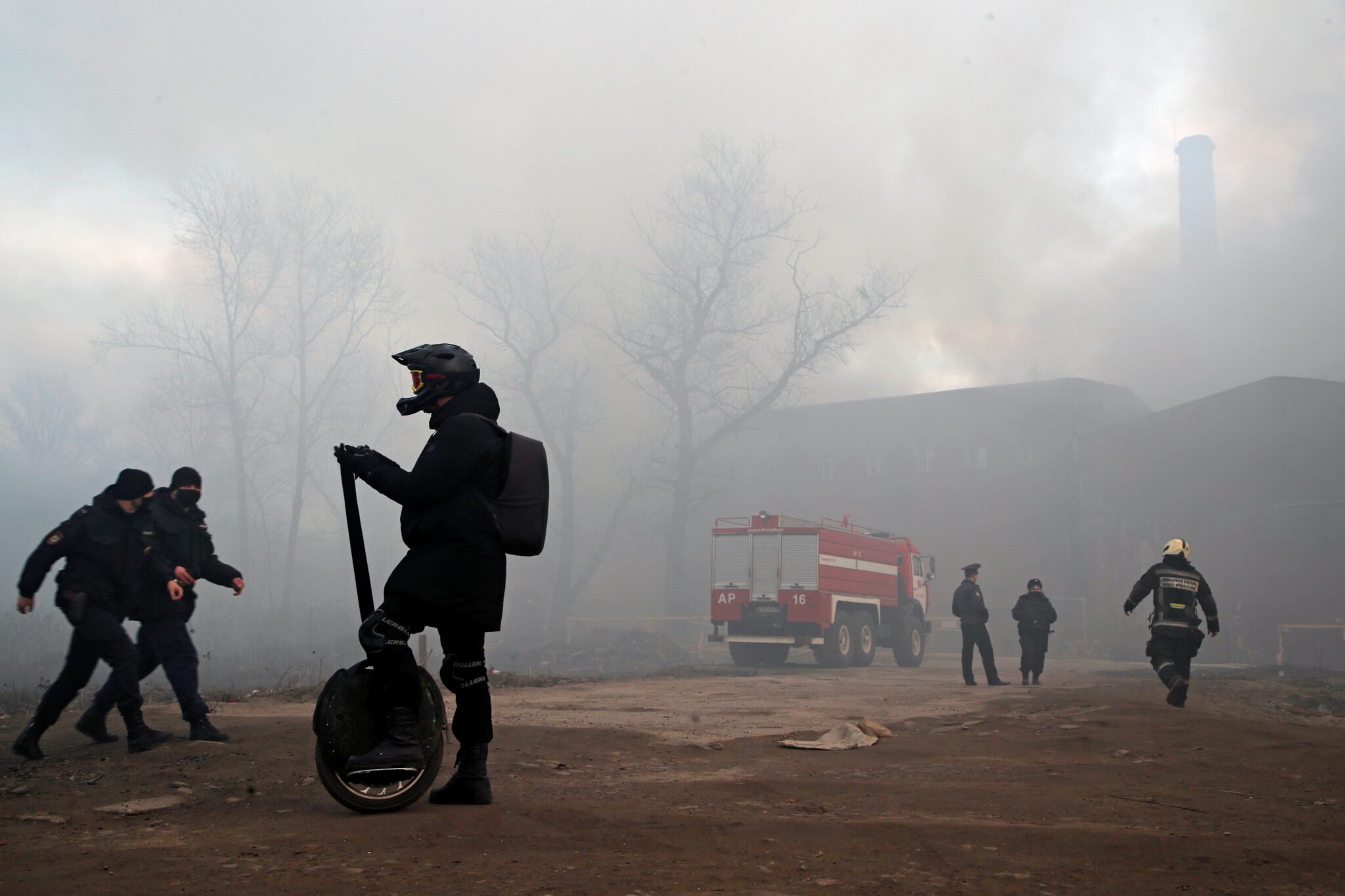 Пожар на фабрике "Невская мануфактура". Фото ANTON VAGANOV / TASS / Scanpix / Leta