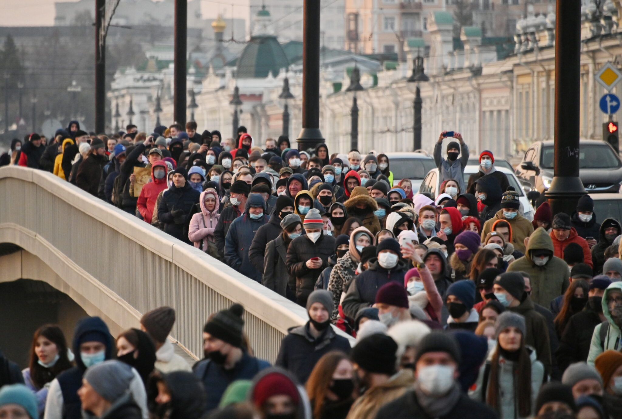 Акция в поддержку Навального в Омске. Фото  REUTERS/Alexey Malgavko/Scanpix/Leta