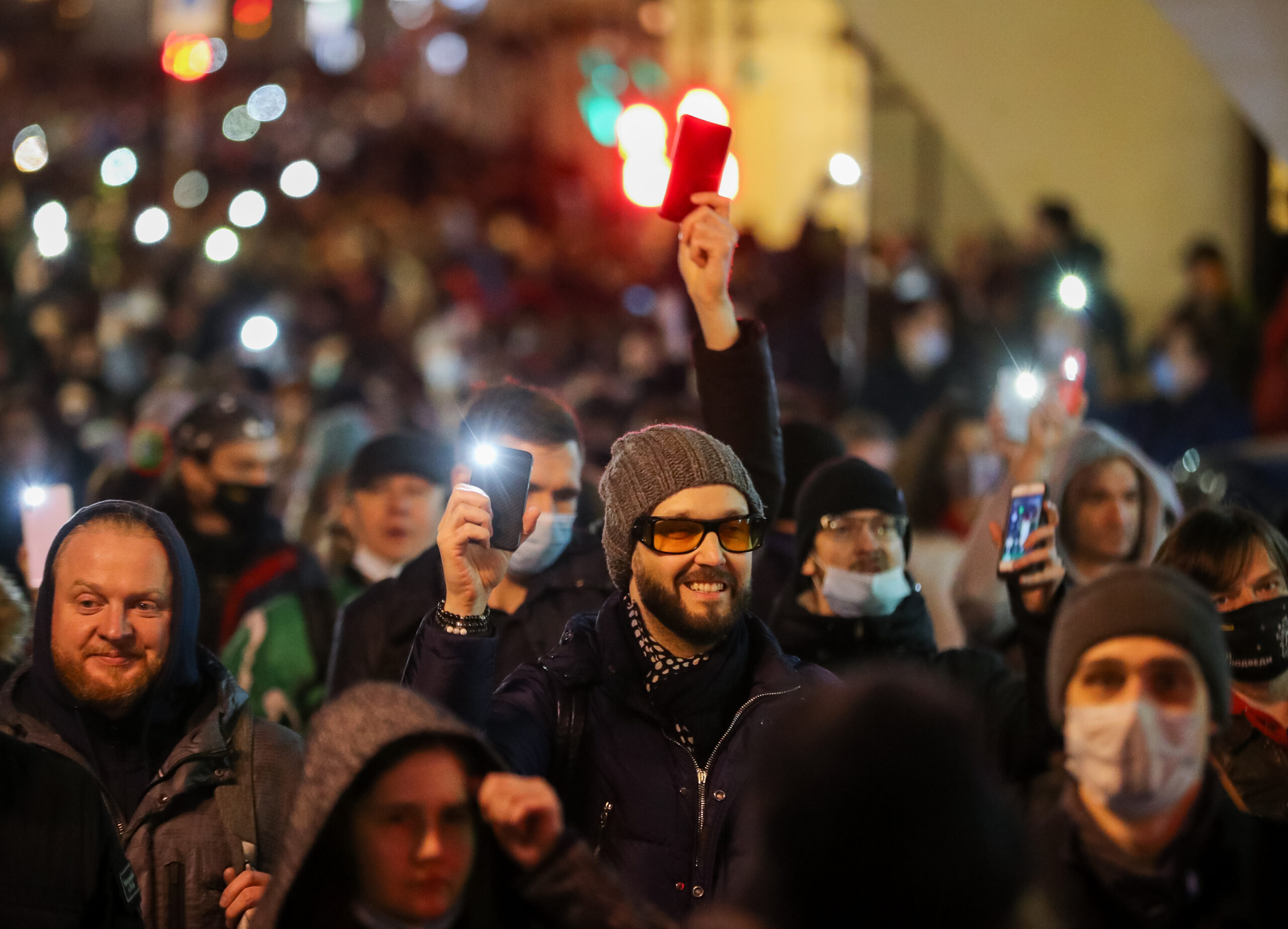 Сторонники Алексея Навального на акции протеста 21 апреля 2021. Фото Mikhail Tereshchenko/TASS/Scanpix/Leta