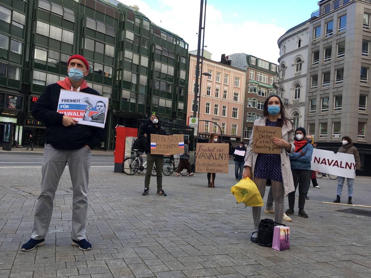 Акция в поддержку Навального в Гамбурге. Фото Spektr