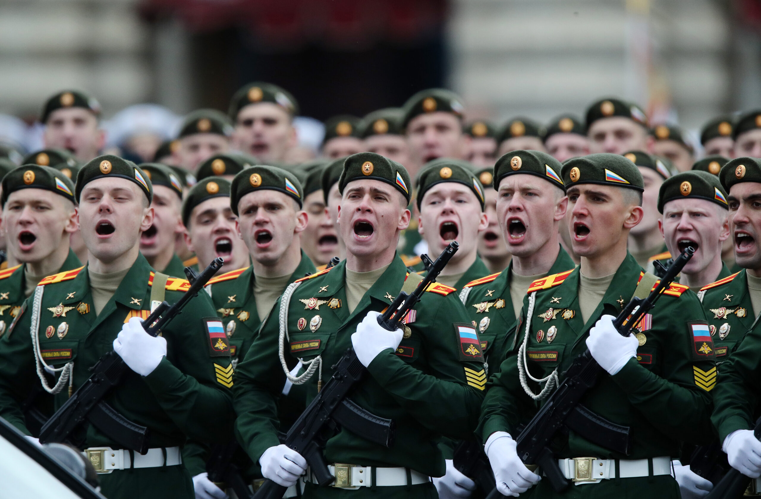 Военнослужащие на Параде Победы в 2021 году. Фото Sergei Bobylev / TASS / Scanpix / Leta