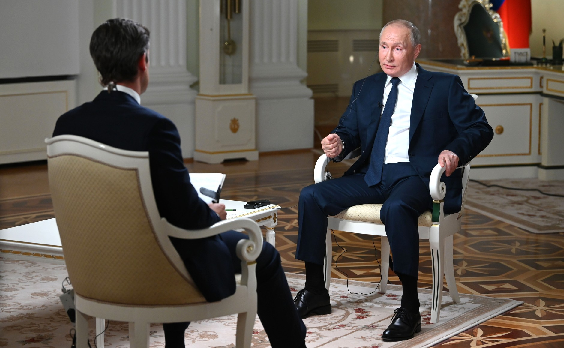 Интервью Владимира Путина телеканалу NBC News. Фото пресс-службы Кремля