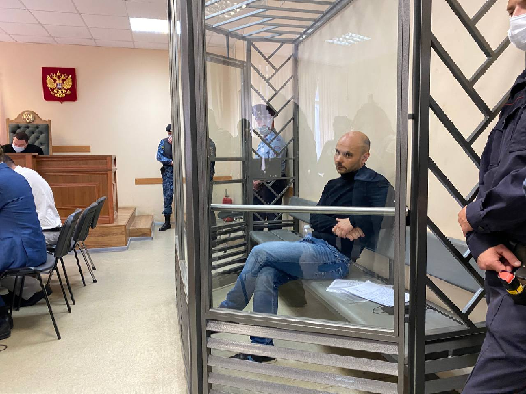 Алексей Пивоваров в зале Первомайского районного суда Краснодара. Фото "Медиазона"