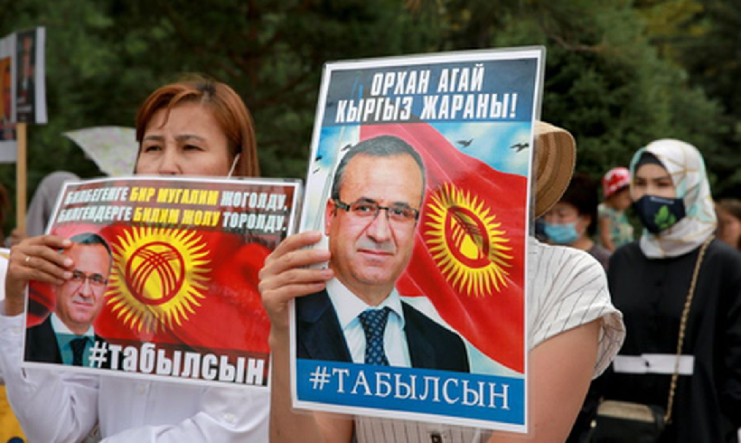 Акция с требованием освобождения Орхана Инанды в Бишкеке. Фото EPA/Scanpix/Leta