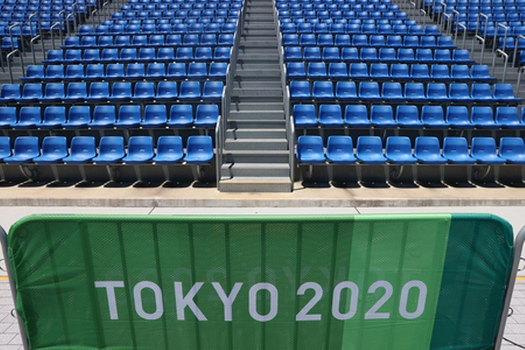 Пустые трибуны на олимпийском объекте в Токио. Фото Reuters/Scanpix/Leta