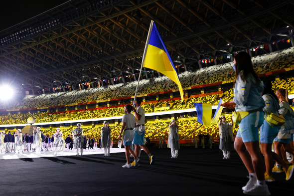 Сборная Украины на церемонии открытия Олимпиады в Токио. Фото Getty Images