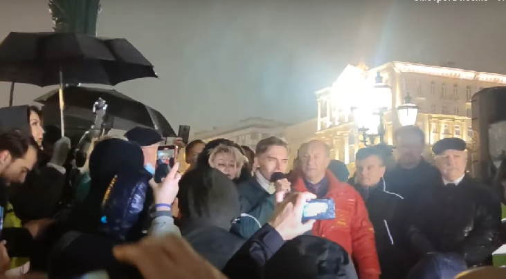 Сход сторонников КПРФ на Пушкинской площади 20 сентября 2021 года. Кадр видеотрансляции 