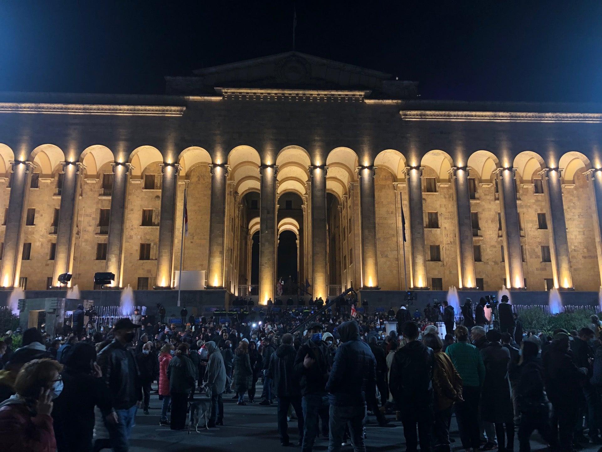 Акция протеста в Тбилиси. Фото Twitter @Greg_Kisel