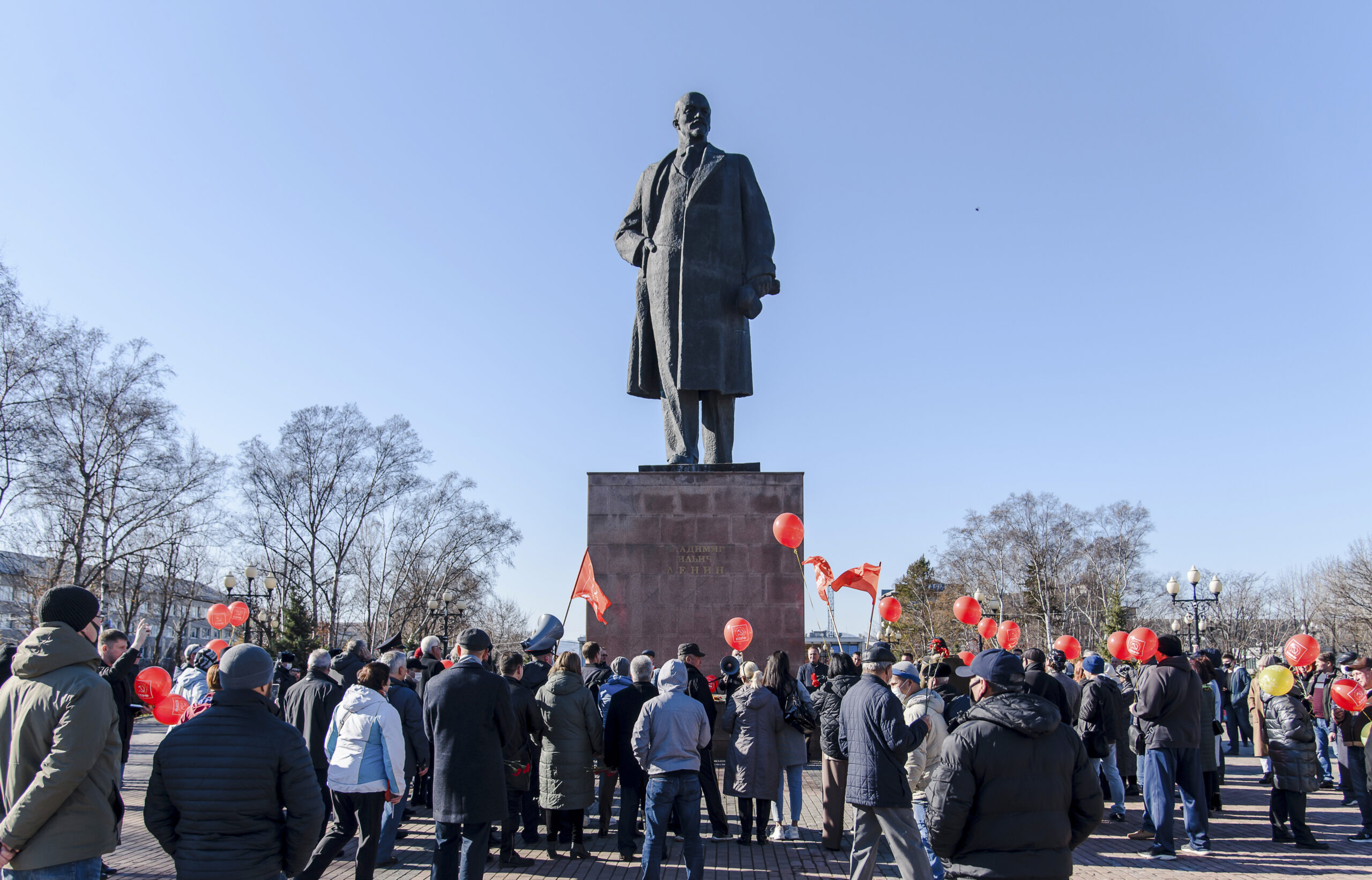 Акция коммунистов в Южно-Сахалинске. Фото  Nikolai Mikhalchenko/TASS/Scanpix/Leta