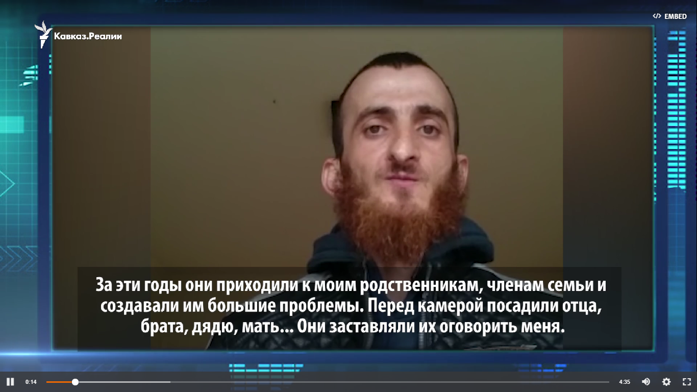 Минкаил Мализаев. Скриншот из ролика Кавказ.Реалии