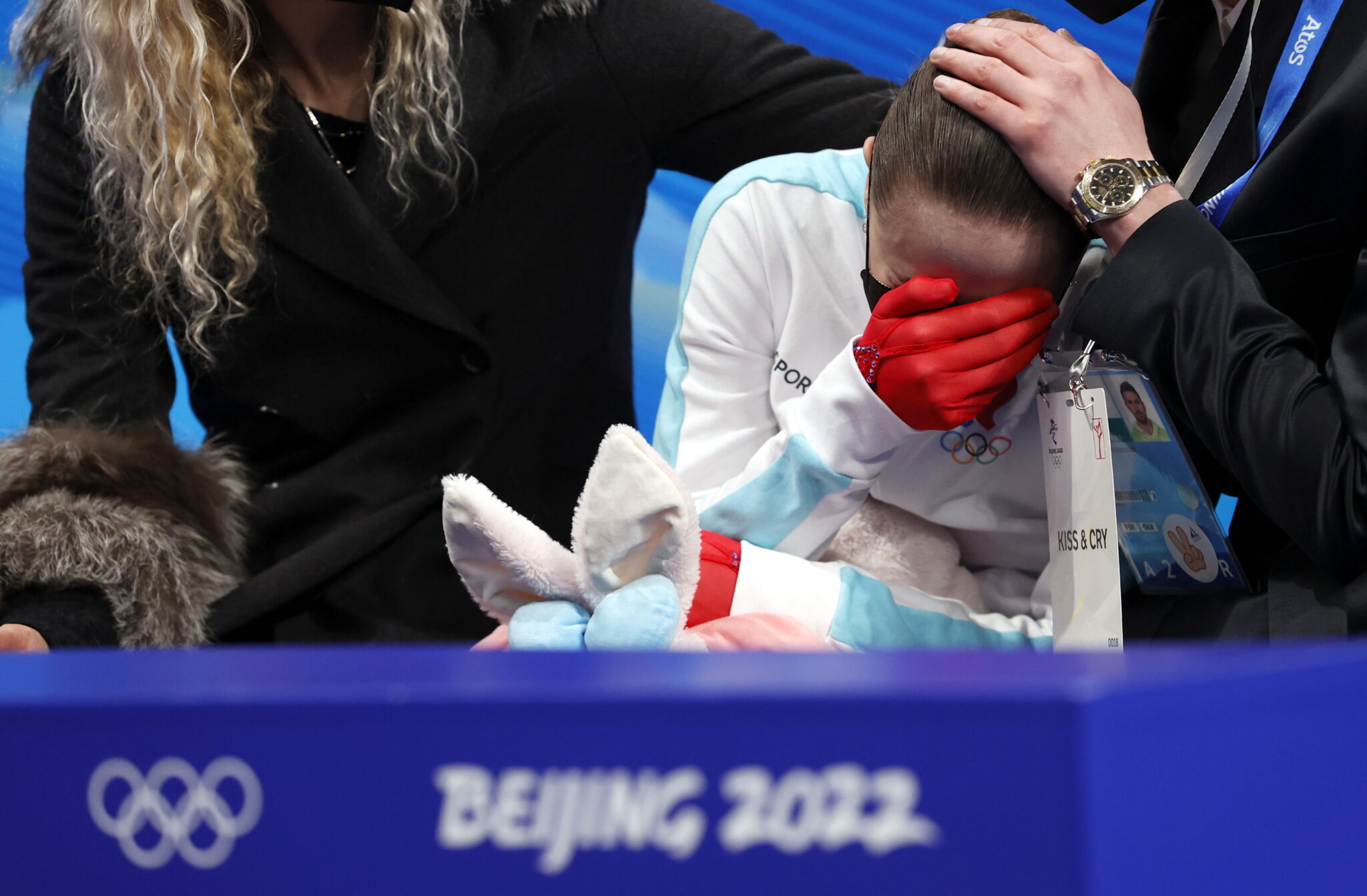 Камила Валиева после исполнения произвольной программы на Олимпиаде в Пекине. 17 февраля 2022 года. Фото HOW HWEE YOUNG/EPA/Scanpix/LETA