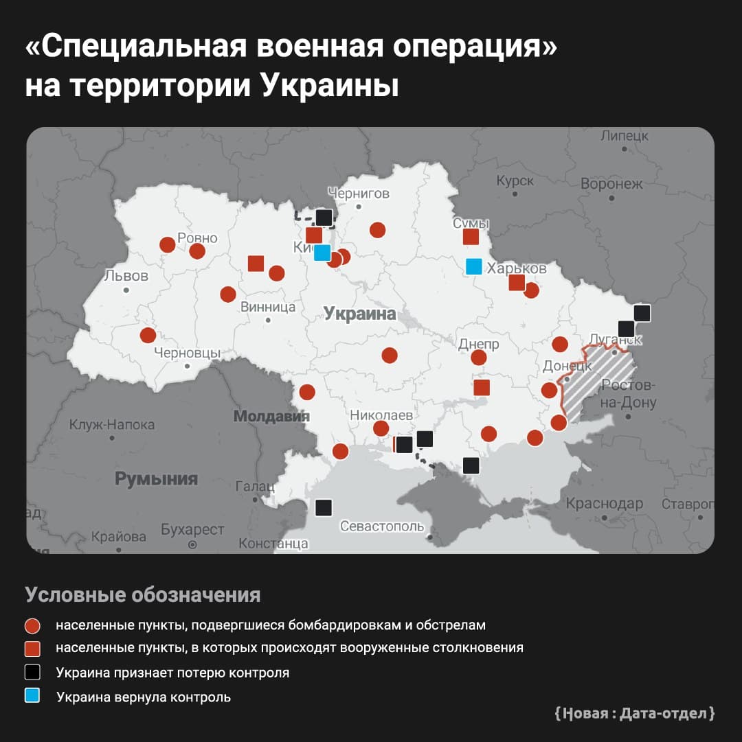 Второй день войны на Украине. Инфографика 