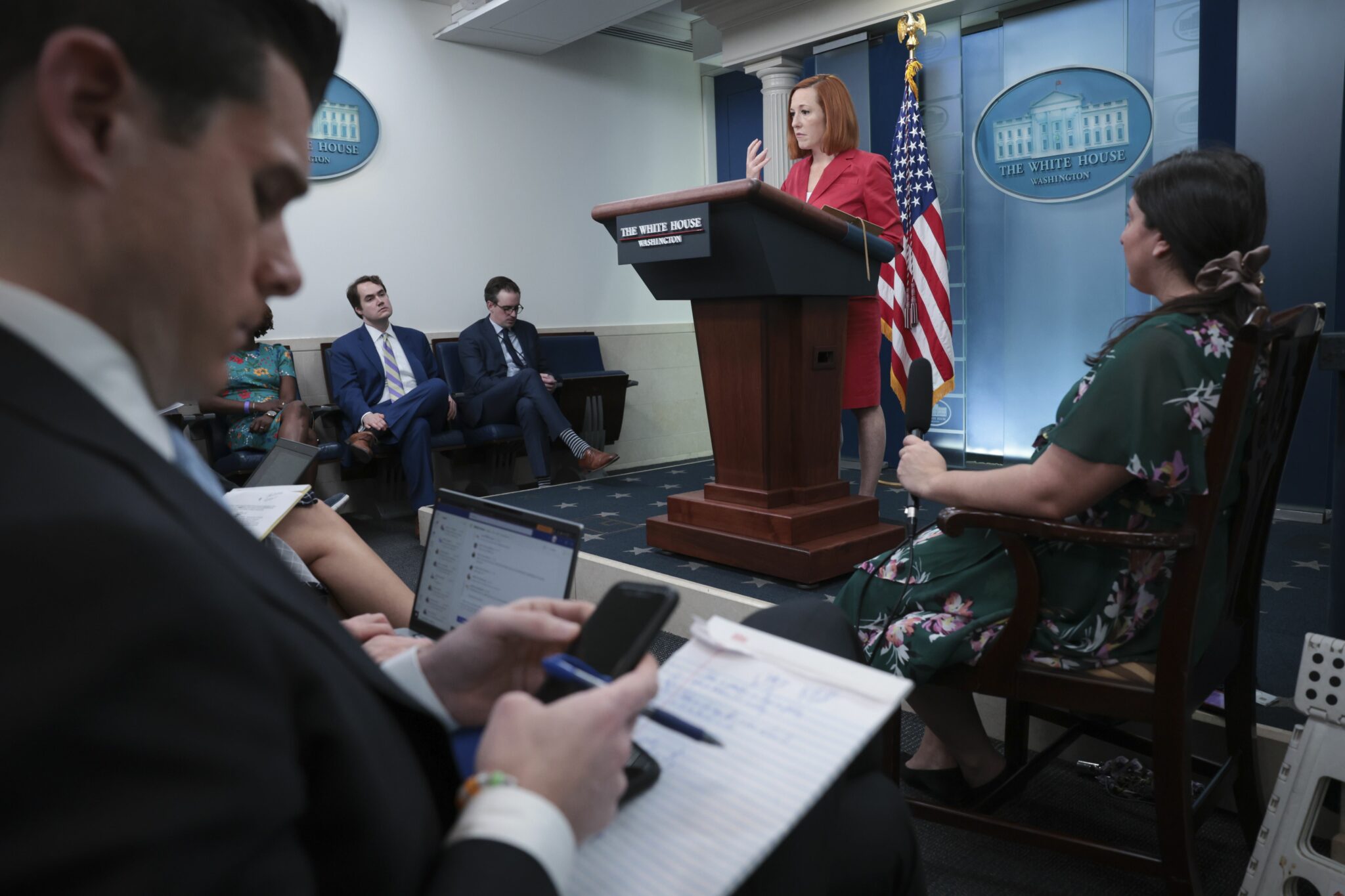 Брифинг Джен Псаки в Белом доме. Фото Win McNamee/Getty Images/AFP/Scanpix/LETA