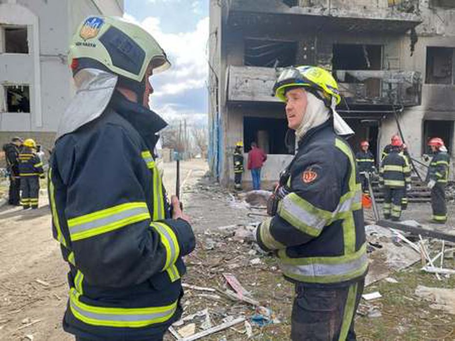 Разрушения в поселке Бородянка Киевской области. Фото пресс-службы ГСЧС Украины