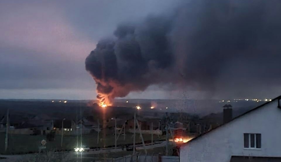 Пожар под Белгородом. Фото телеграм-канал Белгород №1