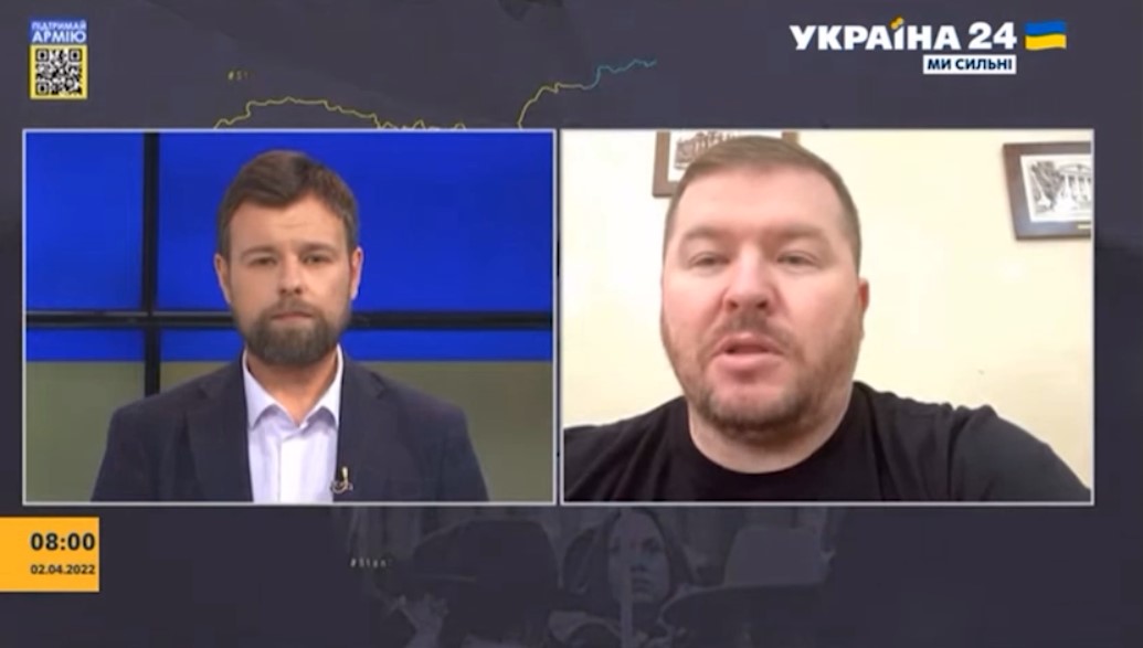 Глава Полтавской обладминистрации Дмитрий Лунин (справа). Скриншот эфира телеканала Украина 24. 