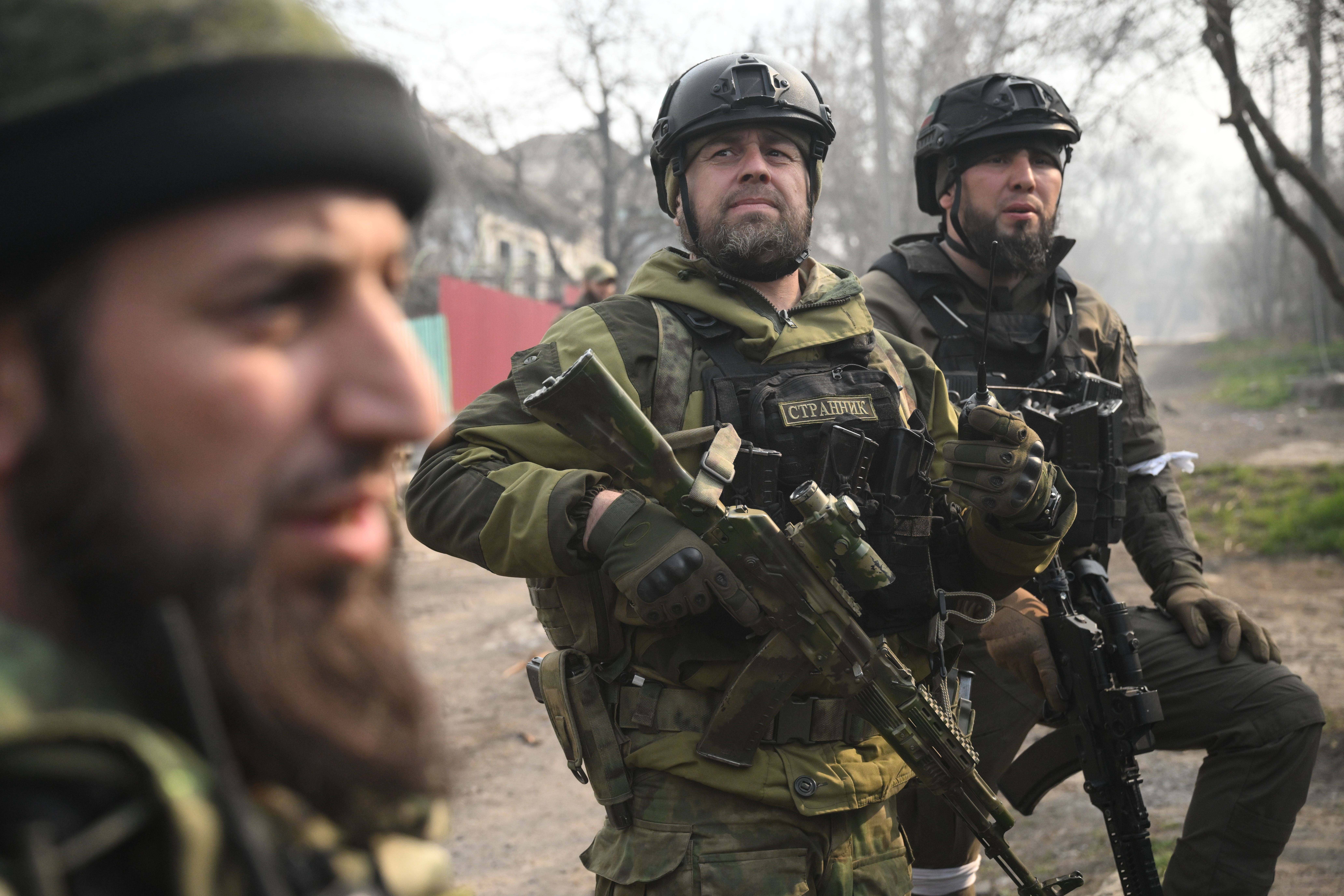 Чеченские военнослужащие в Украине. Фото Илья Питалев / Sputnik / SIPA / Scanpix/ Leta