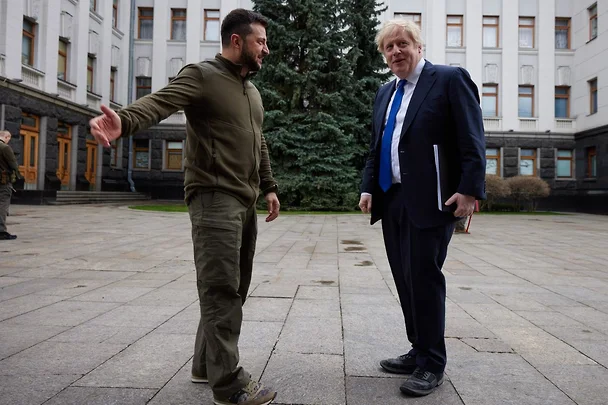 Борис Джонсон в Киеве. Фото из телеграм-канала Владимира Зеленского