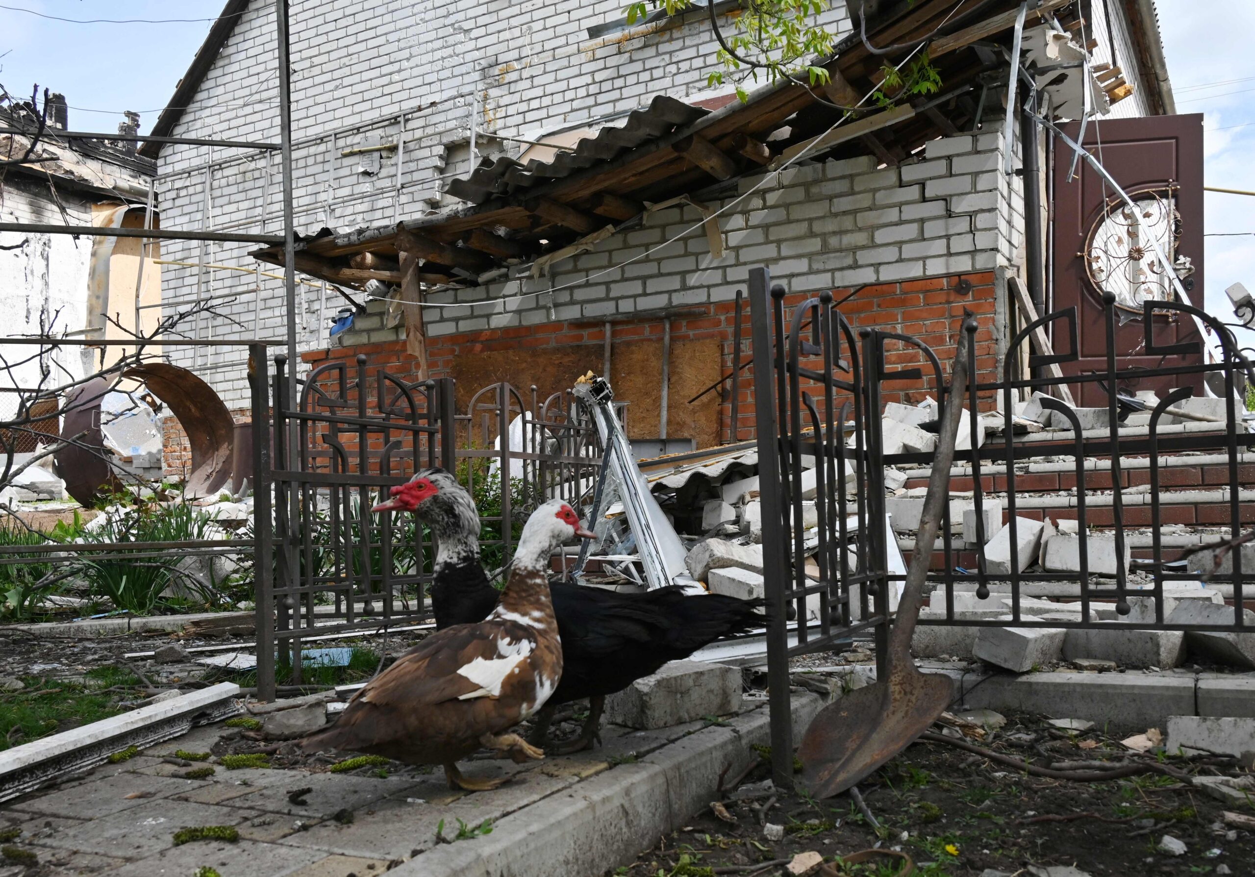 Поселок Малая Рогань под Харьковым. 15 мая 2022 года. Фото SERGEY BOBOK/AFP/Scanpix/LETA